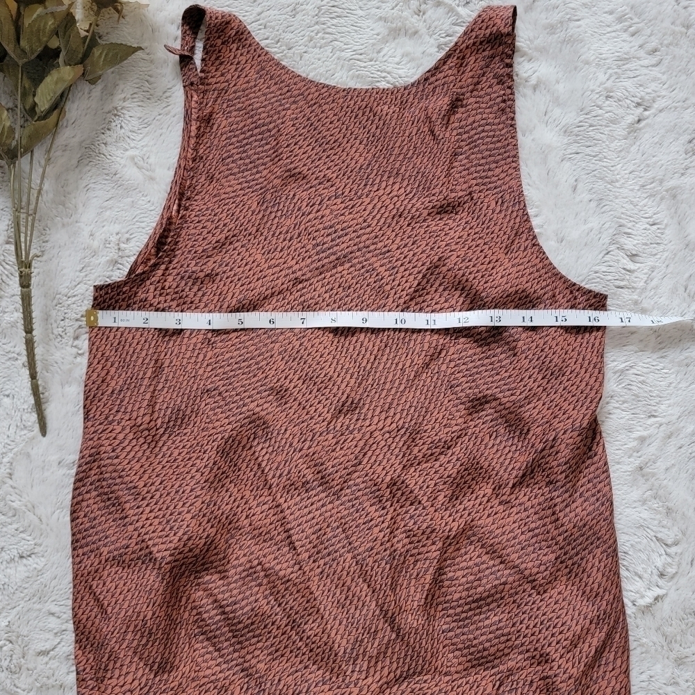 Joie 100% Silk Burnt Orange Geometric Sleeveless Blouse Size XS - Picture 10 of 11